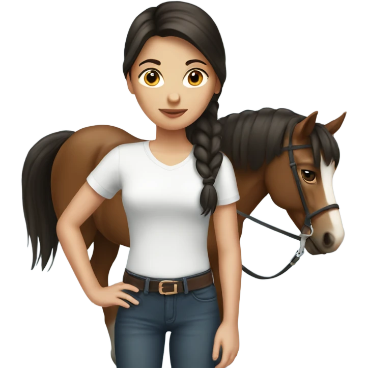 brunette Girl with horse  emoji