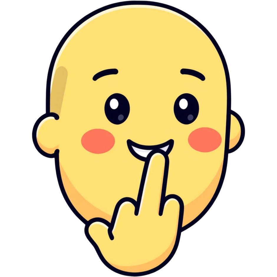 Emoji com dedo na bochecha emoji