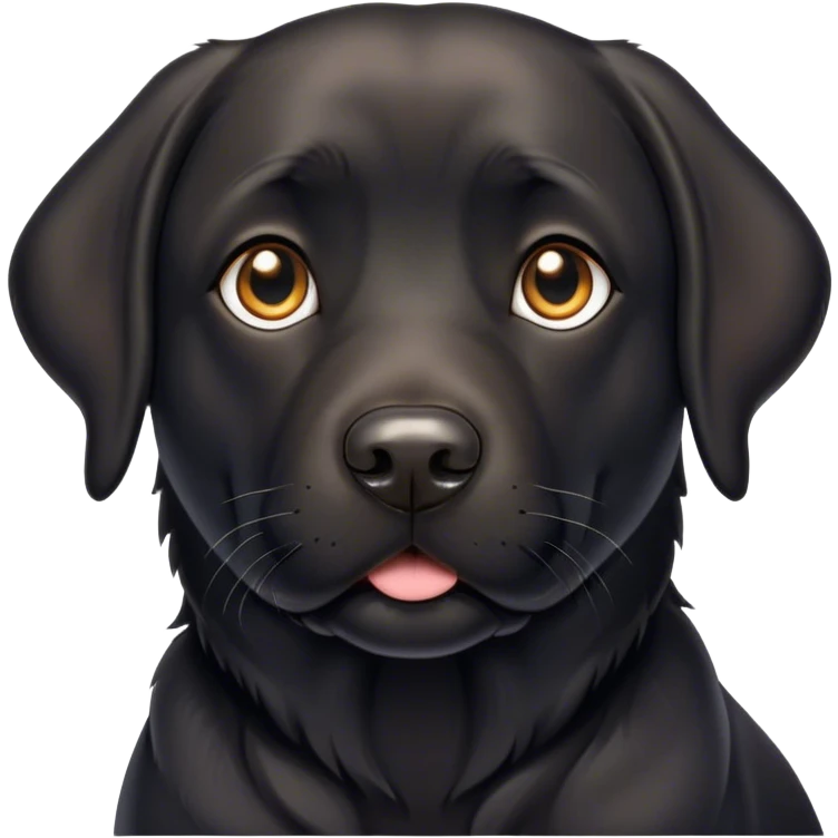 A black lab dog emoji