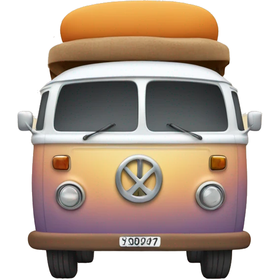 hippie van in soft autumn color scheme emoji