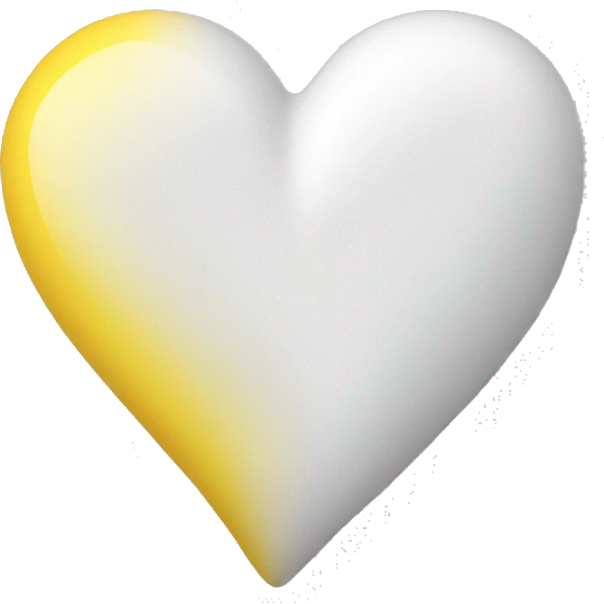 white and yellow heart emoji