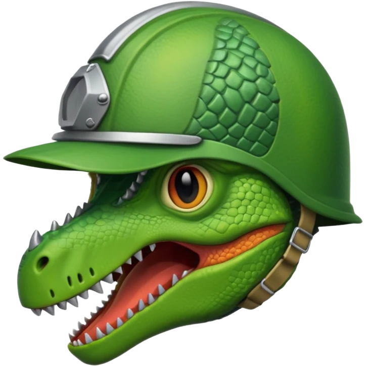 dinosaor with helmet emoji