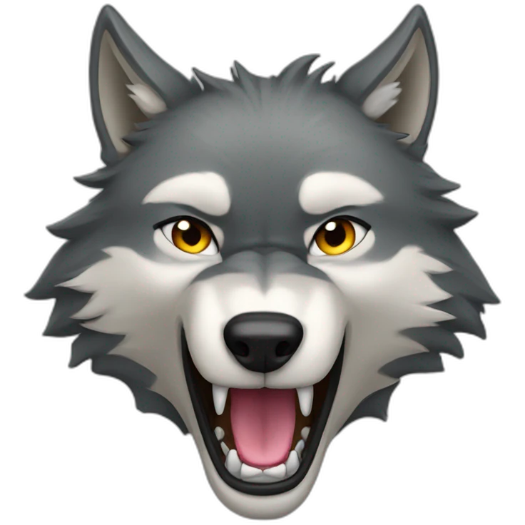 female wolf growling emoji