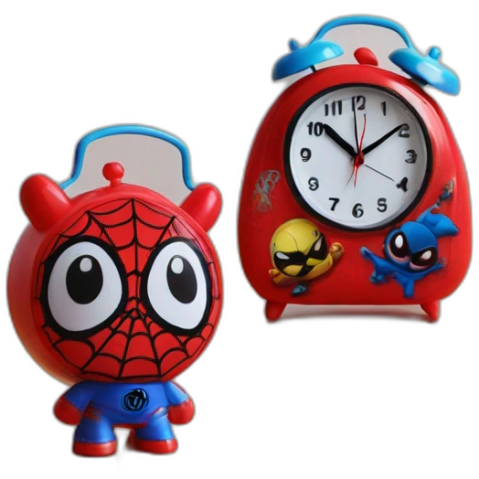 Funny spiderman modern alarm clock for kids emoji