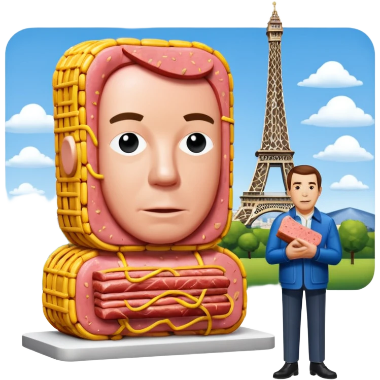  paris art city SPAM meat jeff koons style sculpture arty landscape  emoji
