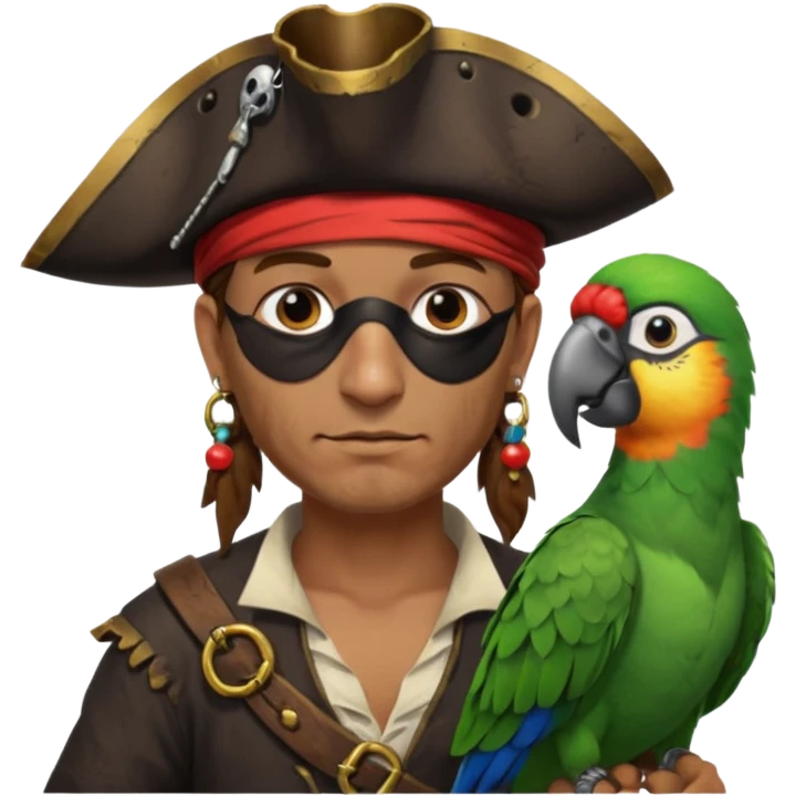 pirate and parrot emoji