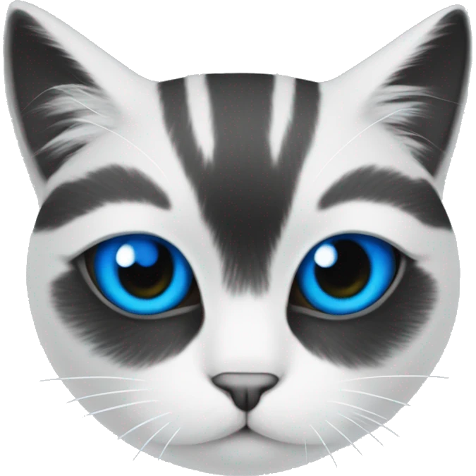 White cat black patch on eye with blue jersey on emoji