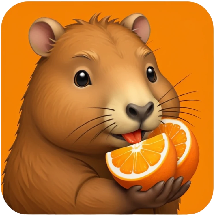 CAPYBARA WITH ORANGE emoji