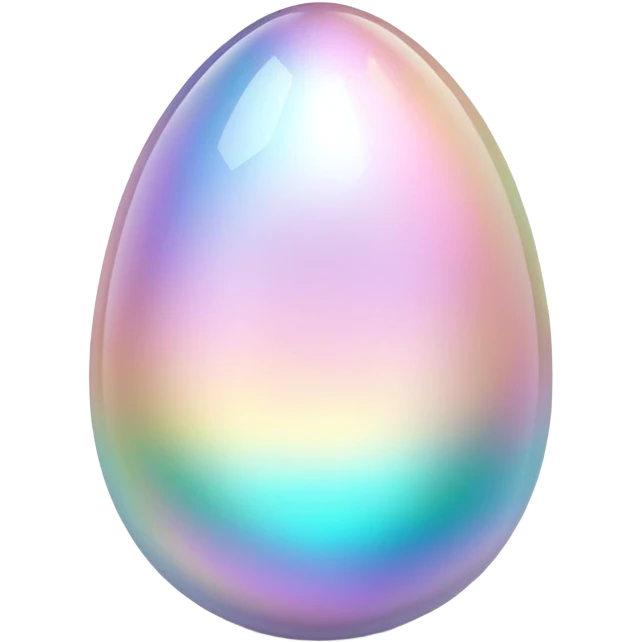 Sparkly glossy Pastel iridescent glass crystal egg emoji
