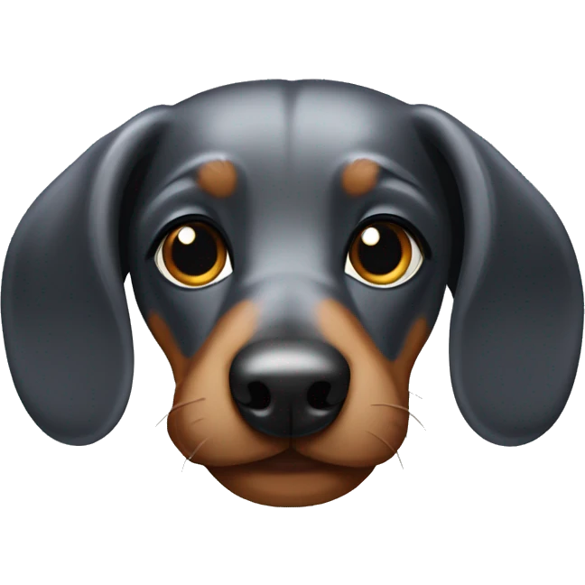 Black silver dapple sausage dog  emoji