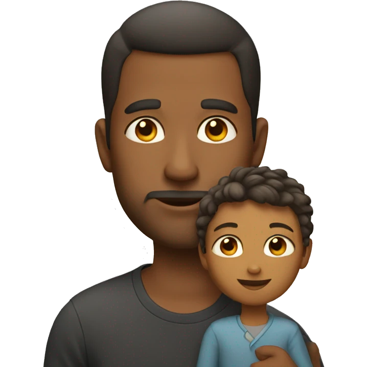 Kids with daddy  emoji