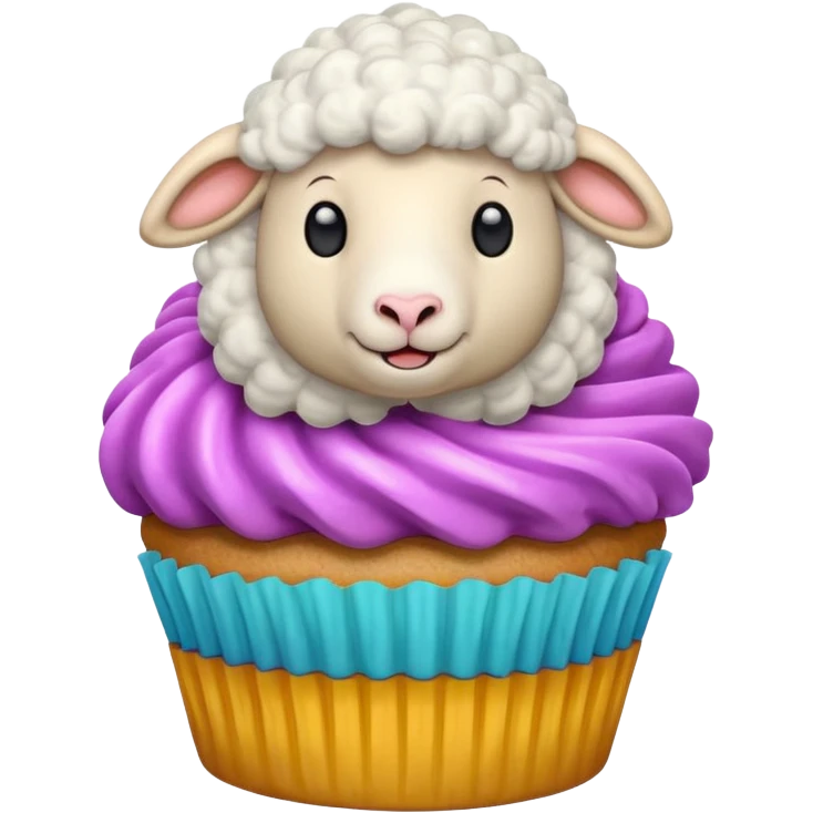 Sheep popping on the cupcake emoji