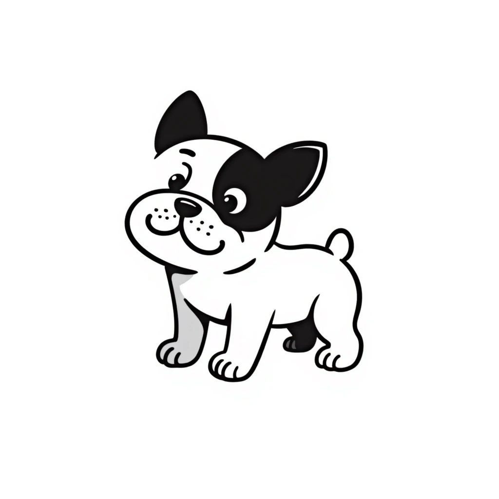mini bulldog, blue and white emoji