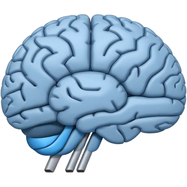 A simple emoji of a brain with a horizontal loading bar underneath, partially filled, flat emoji style, bold outline, minimal details emoji