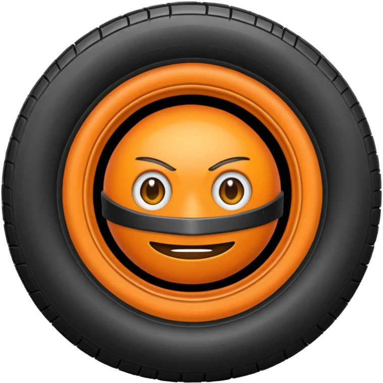 zorro naranja con una llanta emoji