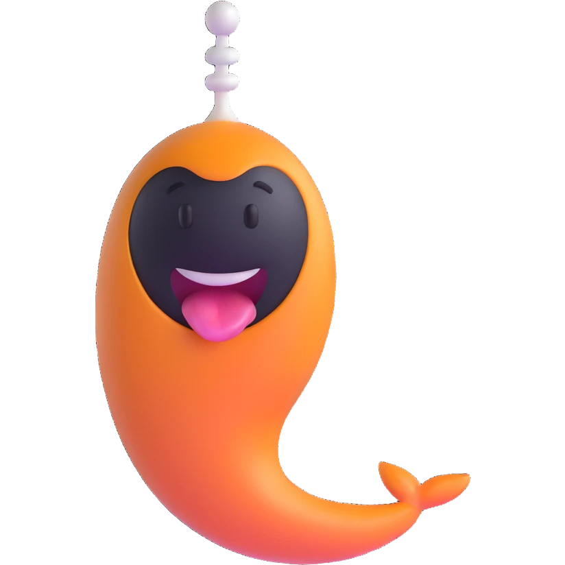 spermatozoid with a happy face emoji