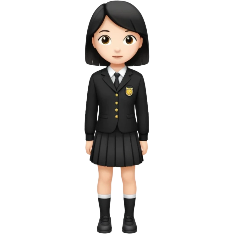 girl in black school uniform standing up emoji