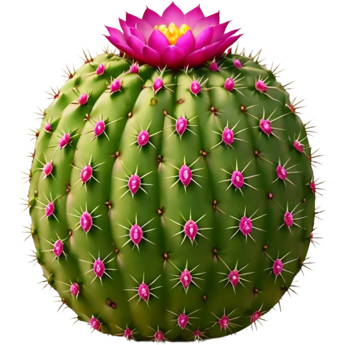 oval cactus fruit with bumpy spiny skin, shown whole and halved with bright magenta or yellow flesh, soft lighting, subtle shadows, emoji scale emoji