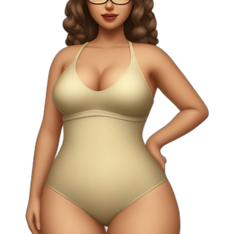 Slim-Thicc caucasian woman swimsuit posing (hourglass figure) emoji