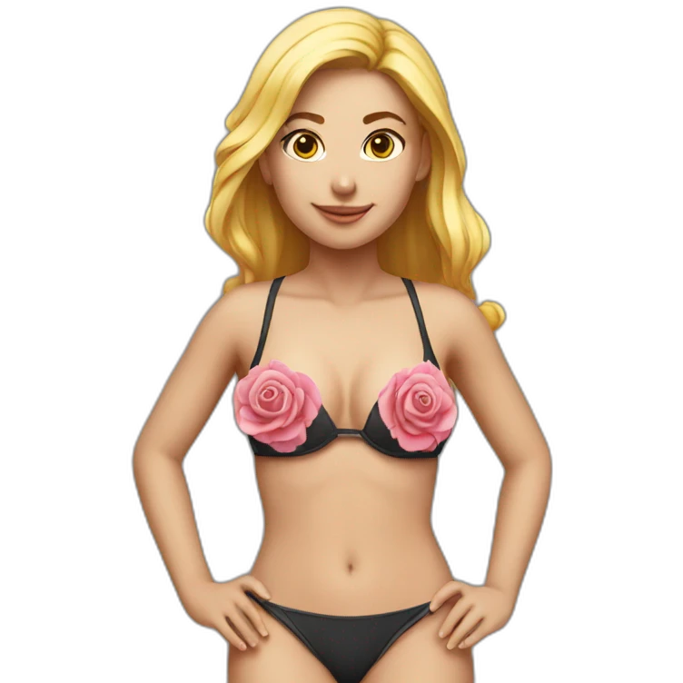 Girl bikini rose emoji