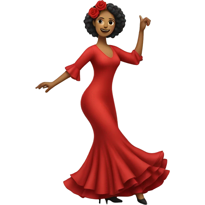 Spanish woman with flamenco red dress dancing emoji