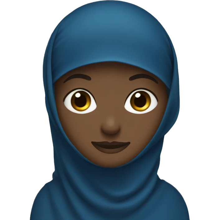 Black Muslim wearing blue niqab emoji