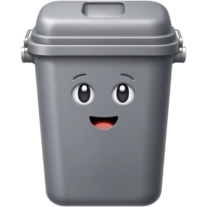 A simple trash can emoji with a rectangular or cylindrical shape, an open or closed lid, and a neutral color like gray or silver. The design is minimalistic with no extra details emoji