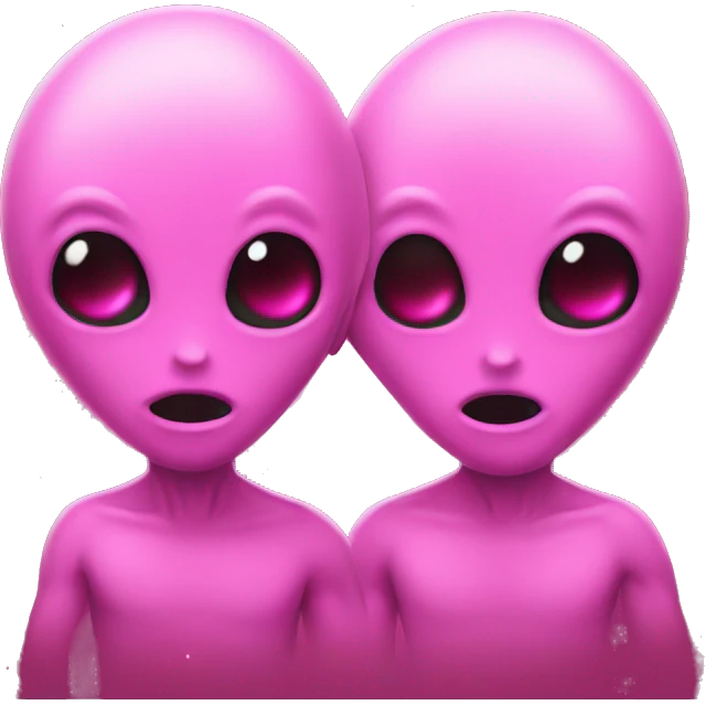 Two pink aliens  emoji