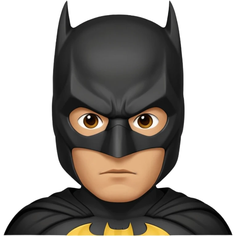 The below right one is perfect but just remove the hair and put batman mask on him  emoji
