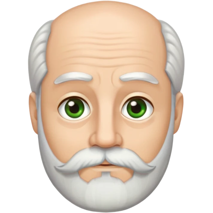 Jaap with medium length white beard, hazel green eyes, and black eyebrows emoji