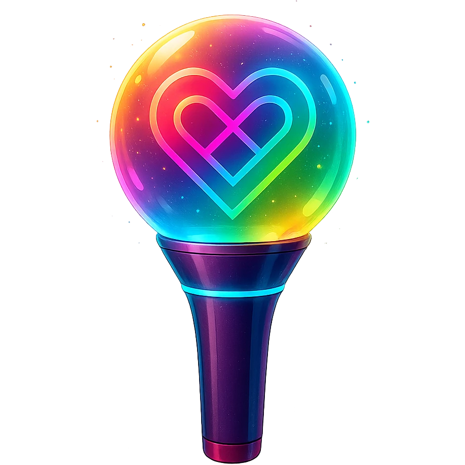 kpop lightstick, colorful, no background emoji