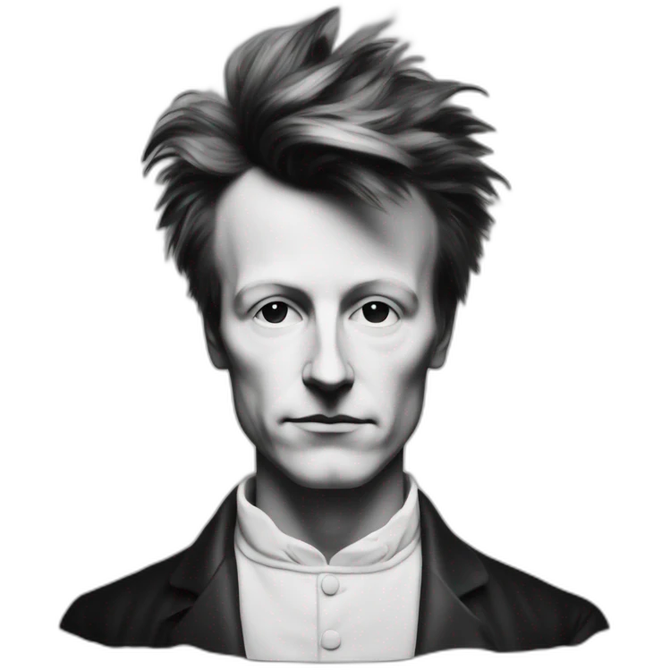 Arthur Rimbaud en noir et blanc emoji