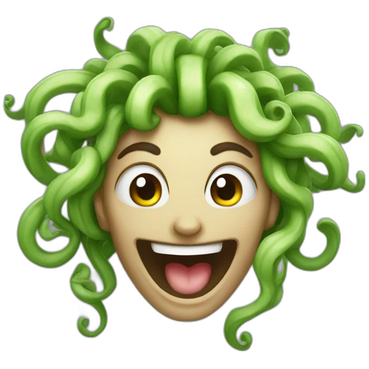 Laughing medusa emoji