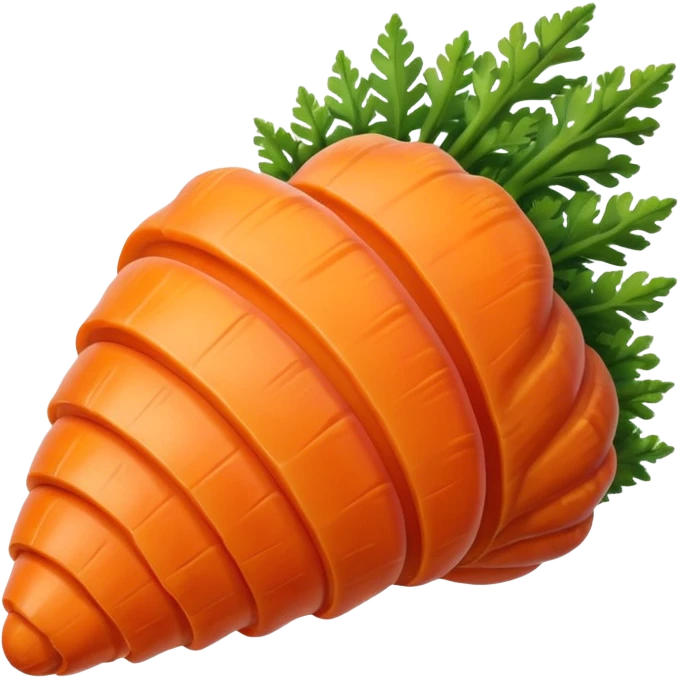 Create an emoji that is half carrot half sea shell emoji