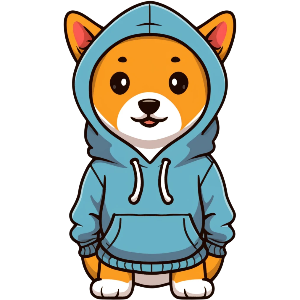 Dog wearing a hoodie emoji