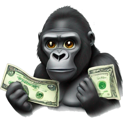 gorilla with money emoji