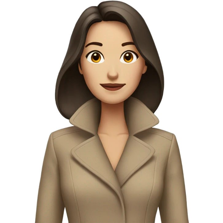 elegant beige coat brunette  emoji