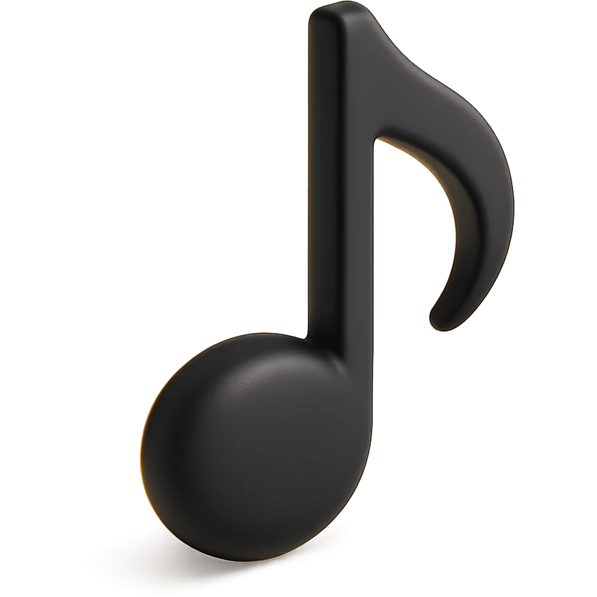 a musical note in 3D black style emoji