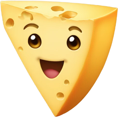 Wedge of cheese, smiling, in love, bashful, swoon emoji