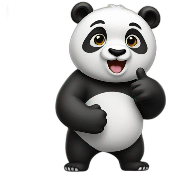 panda with a thumb up emoji