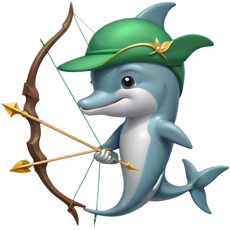 dolphin dressed as robin hood emoji