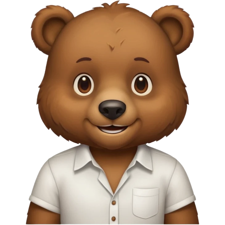 bear wear white shirt emoji
