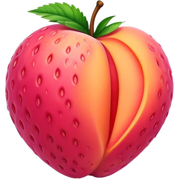 A peach made of strawberry  emoji