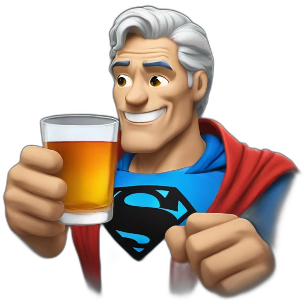 old Superman drinking whiskey emoji
