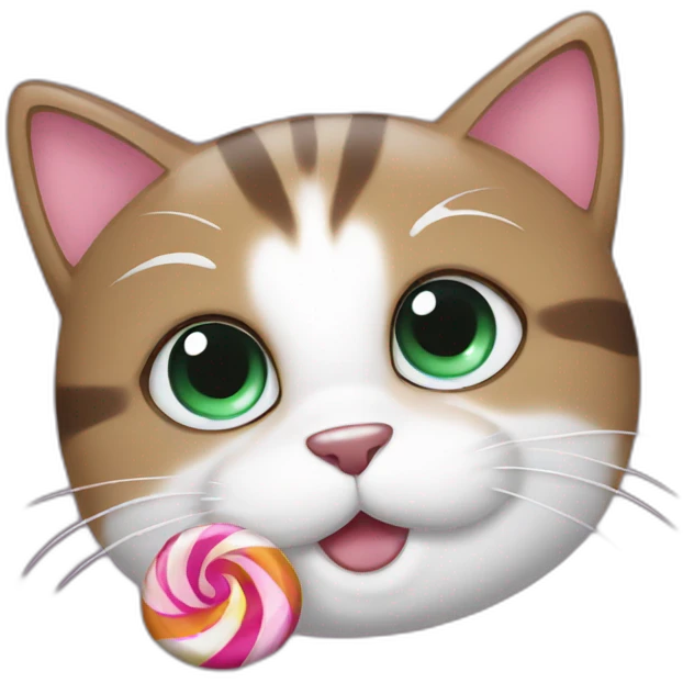 Lovely Cat with candy emoji