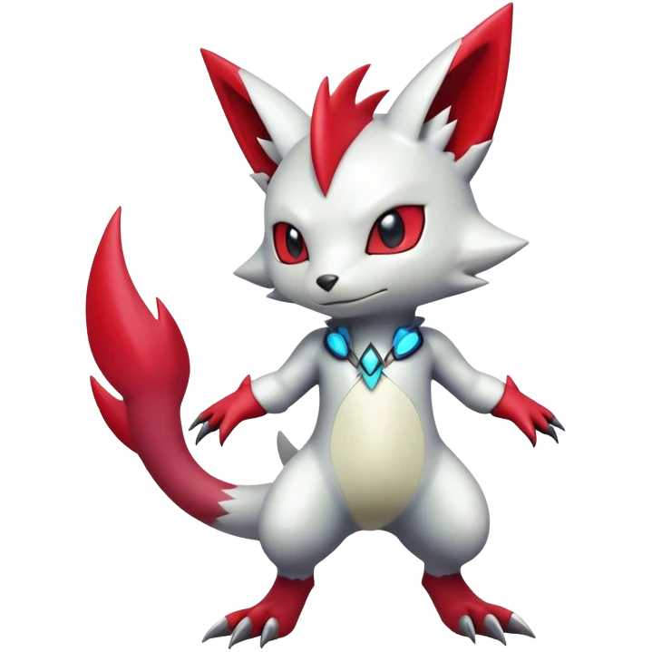 Cute Cool Edgy Shiny Futuristic Ethereal Legendary Digimon-Sneasel-Zangoose-hybrid full body emoji