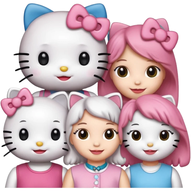 Hello Kitty. Avec ses ami emoji