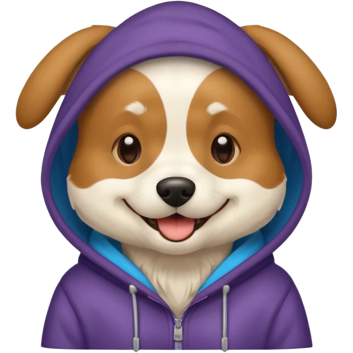 Dog wearing hoodie emoji