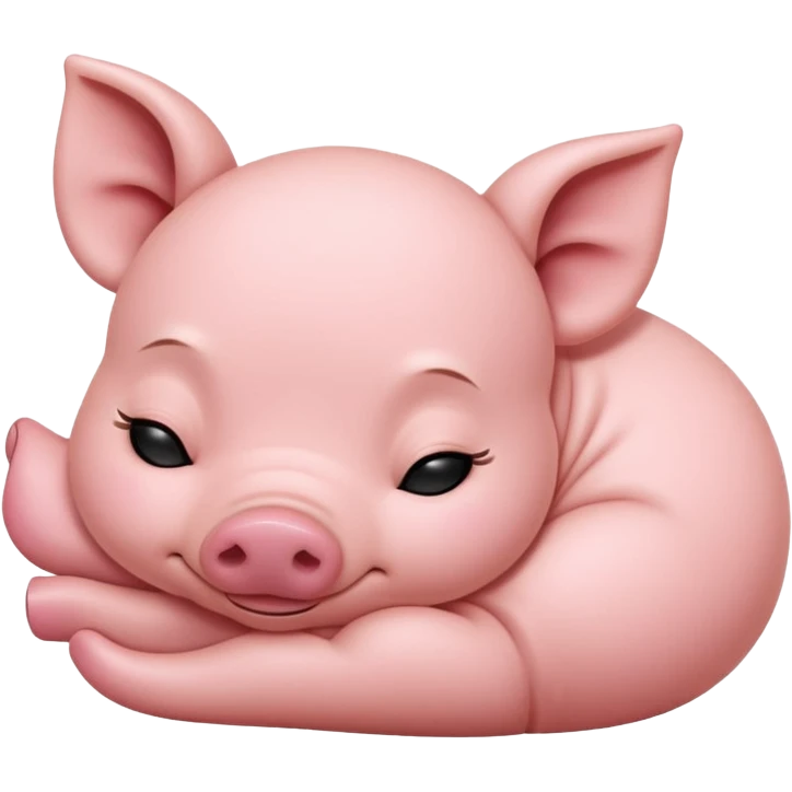 Sleeping Piglet – tiny pink pig curled up, eyes closed emoji