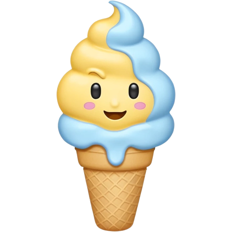 Ice cream emoji, pastel blue & yellow palette
Flat vector, minimal, cute emoji style emoji